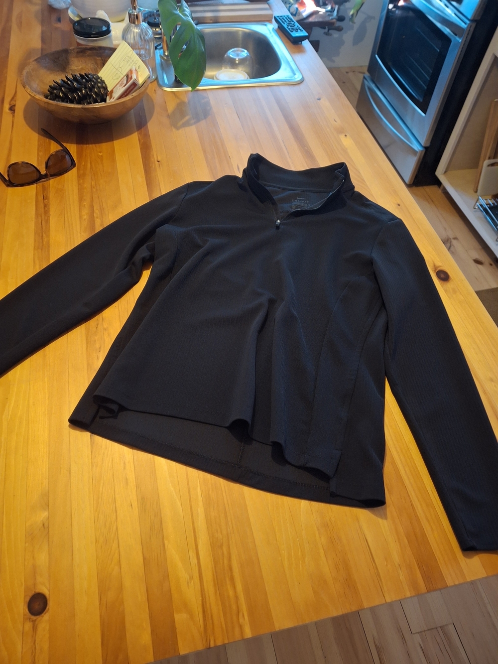 Nike Black Quarter-Zip Long Sleeve Top